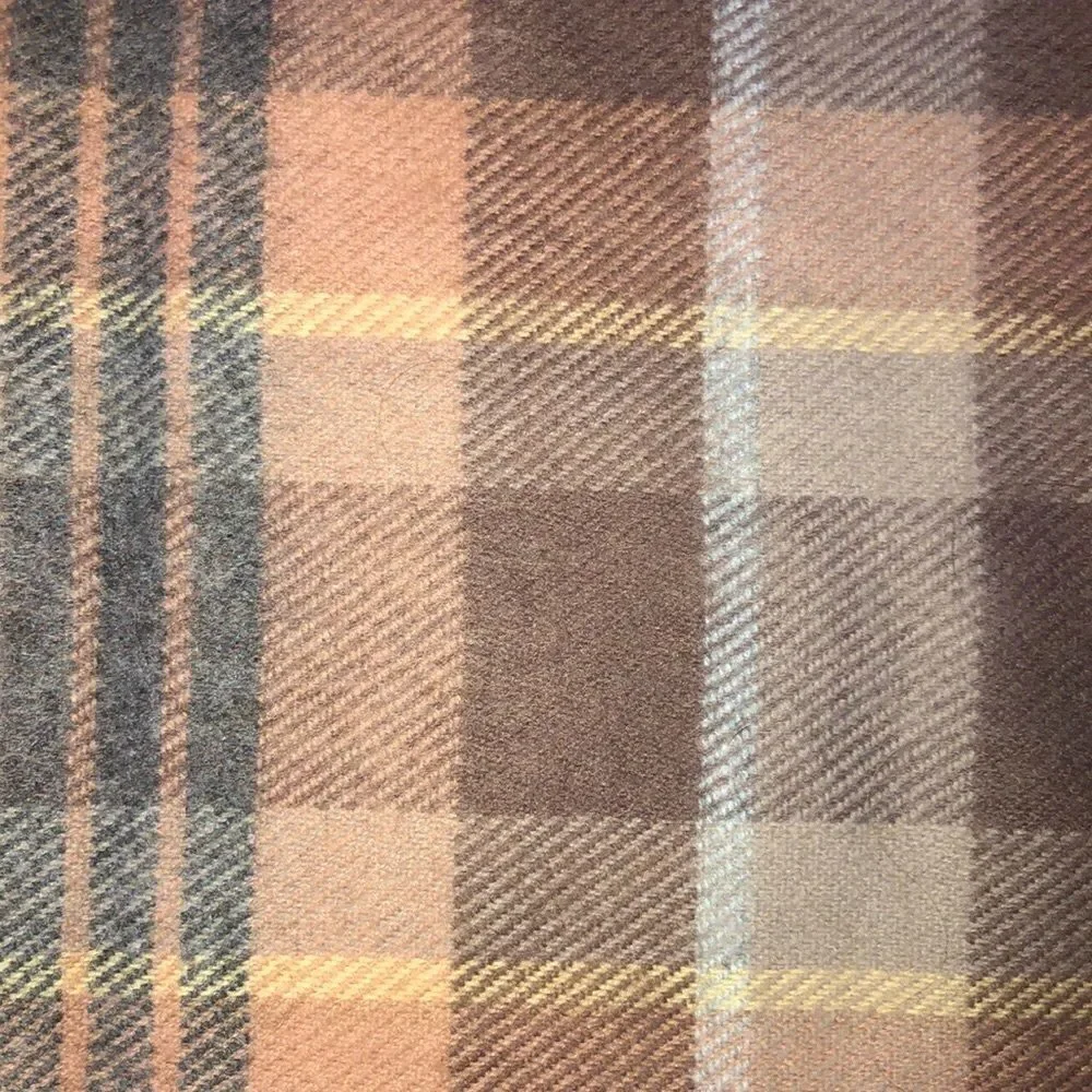 Courtelle Brown Gray Plaid Scarf